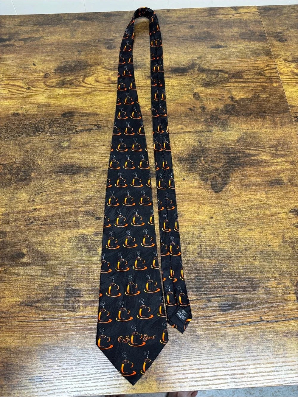 Black & Orange Novelty Silk Tie